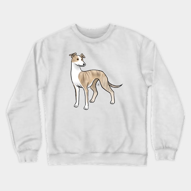 Dog - Whippet - Brindle and White Crewneck Sweatshirt by Jen's Dogs Custom Gifts and Designs